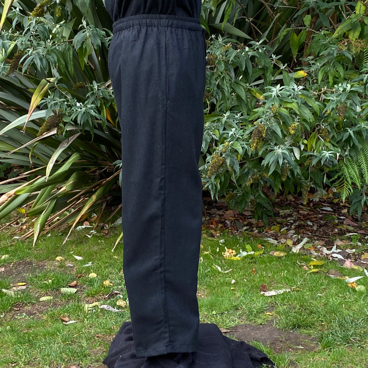 Black Wool Straight Leg LARP Trousers