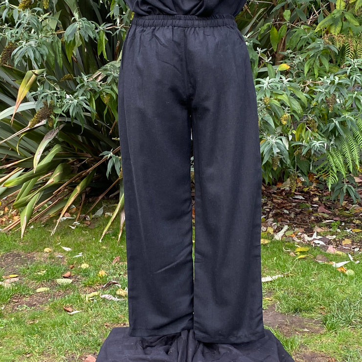 Black Wool Straight Leg LARP Trousers