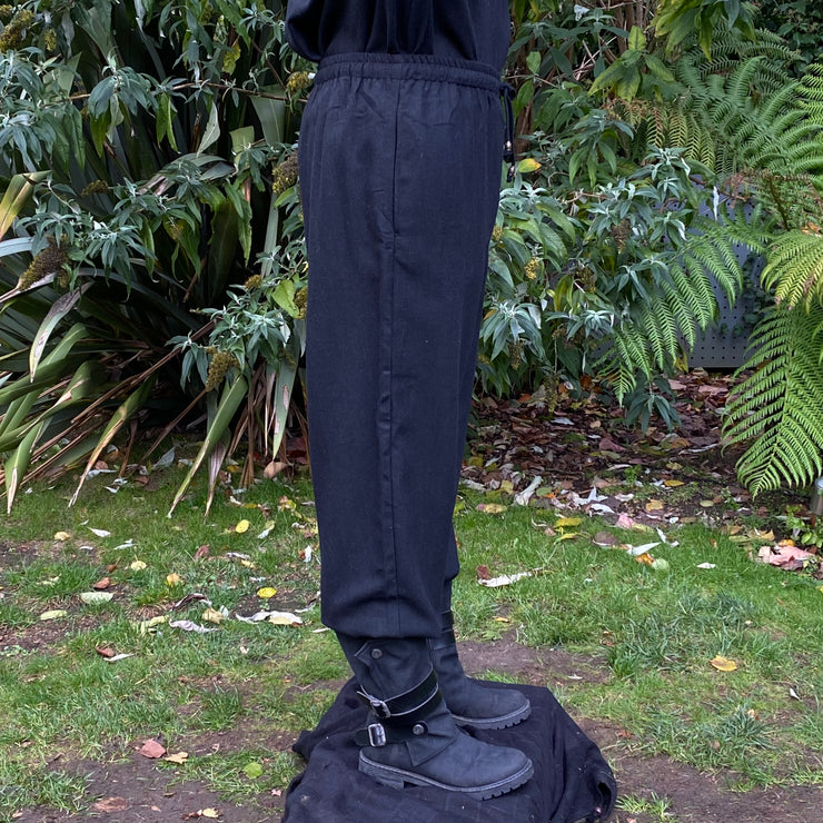 Black Wool Straight Leg LARP Trousers