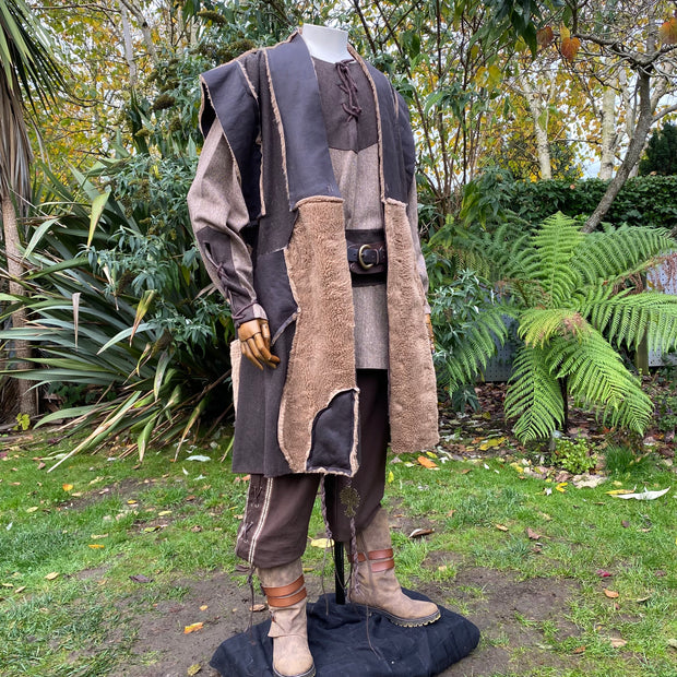 Ornate Patchwork Waistcoat (Brown)