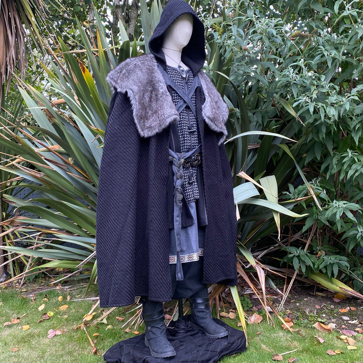 Cloak, Herringbone with Grey Mantle (Black)