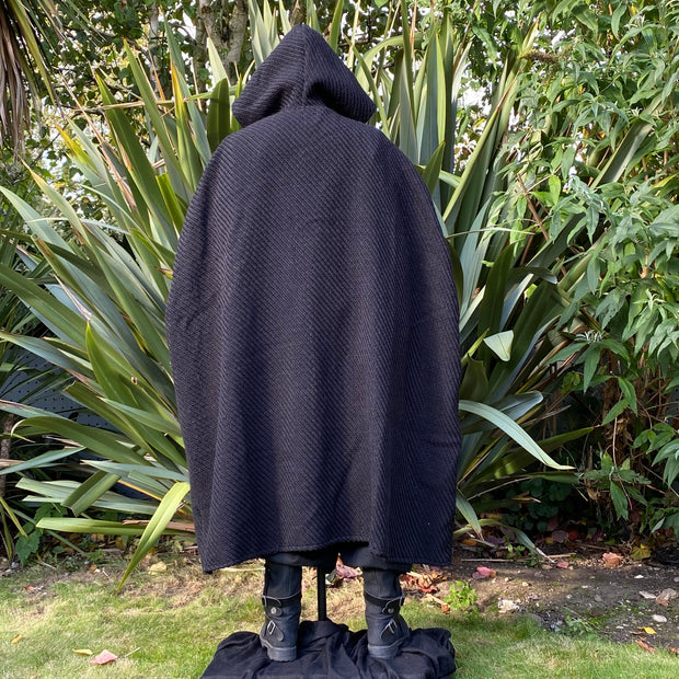 Cloak, Herringbone with Grey Mantle (Black)