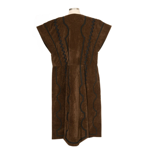 Panelled Waistcoat Suede Effect (Brown)