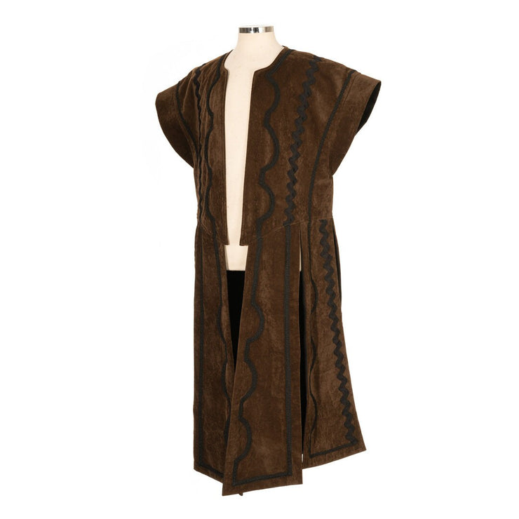 Panelled Waistcoat Suede Effect (Brown)