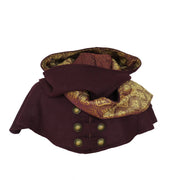 LARP Wrap Around Scarf Hood - Suede Effect and Satin