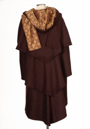 Cloak 3-Layered With Elaborate Copper/Gold Lining (Dark Red)