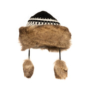 Faux Fur Viking Hat (Black)
