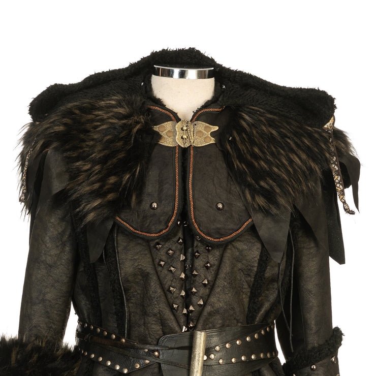 Battle Master Faux Leather Armour Jacket Set (Black)