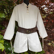LARP Tunic / Gambeson / Padded Shirt / White / Cosplay costume / Medieval / LARP / Viking Tunic / SCA Costume / Thin Gambeson