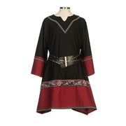 Viking Linen Tunic (Two-Tone Black And Red)