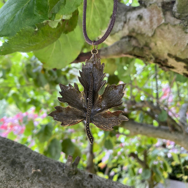 Pendant - Leaf-Shaped (Antique Brass)