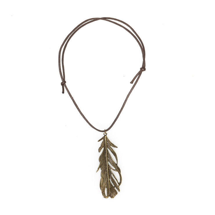 Pandant - Feather-Shaped (Antique Brass)