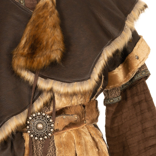 Cloak And Fur Mantle Set (Dark Brown)