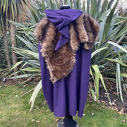 LARP Cloak / Cloak and Fur Mantle Set / Purple / LARP / Cosplay / Wool / Medieval Costume / Cape / Viking / Reversible Faux Fur Mantle