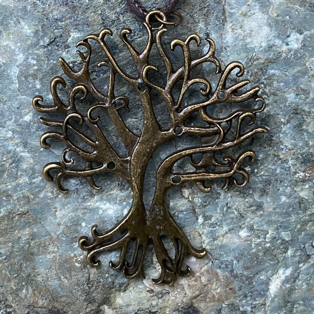 Pendant - Tree, Leaf And Feather (Antique Brass - Pack Of 3)