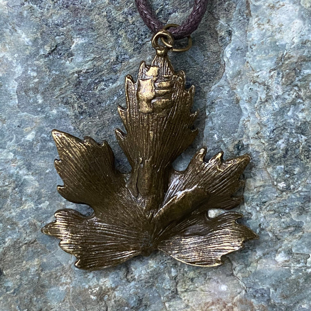 Pendant - Leaf-Shaped (Antique Brass)