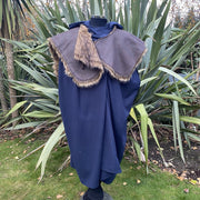 Cloak And Fur Mantle Set (Navy Blue)