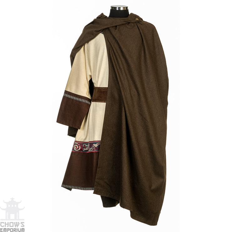 LARP Cloak / Cape / Dark Brown / Wool / 4 way cloak / Viking / LARP / Cosplay / SCA / Costume