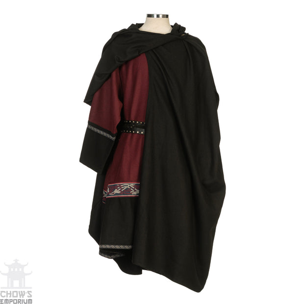 LARP Cloak / Cape / Black / Wool / 4 way cloak / Viking / LARP / Cosplay / SCA / Costume