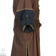 Viking Style Tunic With Toggles (Two-Tone Brown And Blue)