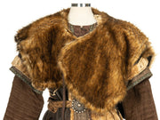LARP Fur Mantle / Faux fur / Faux leather fabric / Brown & Dark Brown / Cosplay / Viking / LARP Costume / LARP / Ren Faire / Renaissance