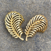 Brooch / Pack of 2 / Feathered Fern / Pin / House Sigil / Gold / LARP / Accessory / Cosplay / Medieval / Costume