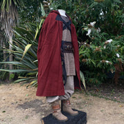 LARP Outfit 3 Pieces - Viking Warrior - Cloak, Tunic, Trousers (Brown & Red)