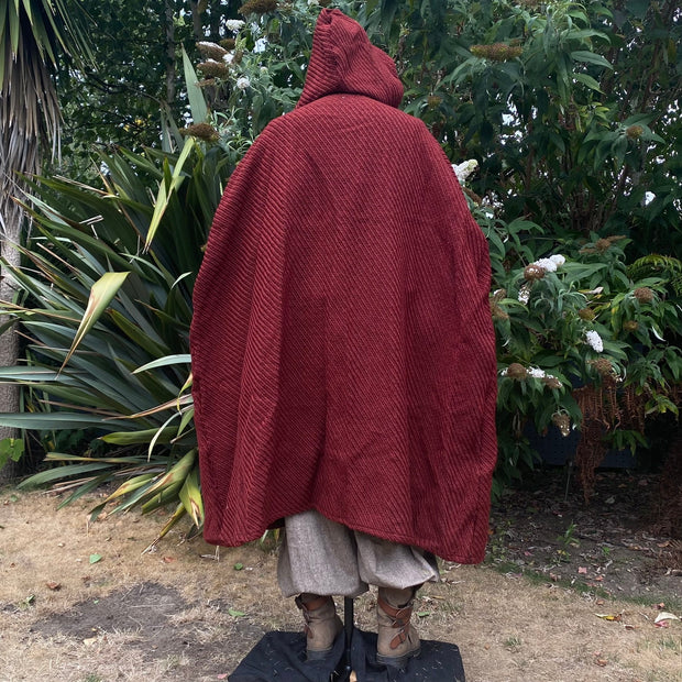 LARP Outfit 4 Pieces - Cloak, Tunic, Trousers, Belt (Brown & Red)
