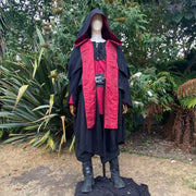 LARP Outfit 4 Pieces - Nocturnal Spellcaster - Three Layer Cloak, Shirt, Trousers, Belt