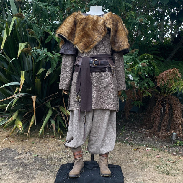 LARP Outfit 5 Pieces - Viking Warrior - Tunic, Trousers, Belt, Mantle, Necklace