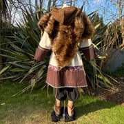 LARP Essential Basic Outfit 3 Pieces - Tunic, Mantle, Hood - White & Brown