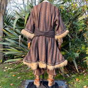 Mohair Tunic with Fur Trim (Brown)