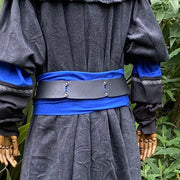 LARP Belt and Sash Set with Accessories (Black & Blue)