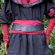 LARP Belt and Sash Set with Accessories (Black and Red)