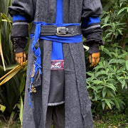 LARP Belt and Sash Set with Accessories (Black & Blue)